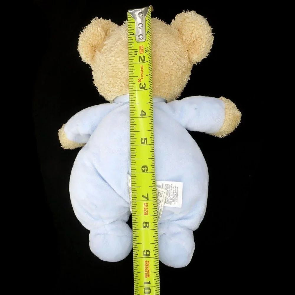 Carter's Tan Bear Blue Sleeper Sewn Buttons 2007 Stuffed Plush Lovey